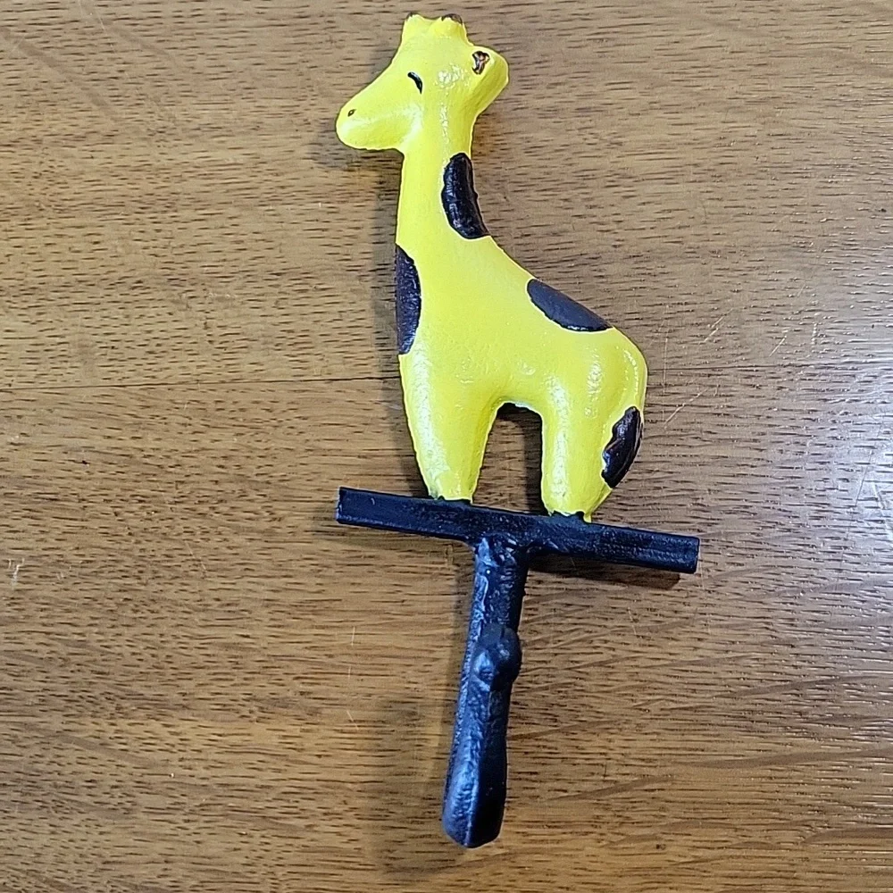 Cast Iron Giraffe Wall Hook Key Coat Towel Purse Hanger